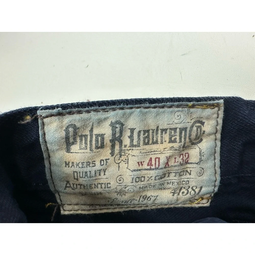 Polo Ralph Lauren Varick Slim Straight Jeans Men's 40x32 Blue Button Fly (42x33)
